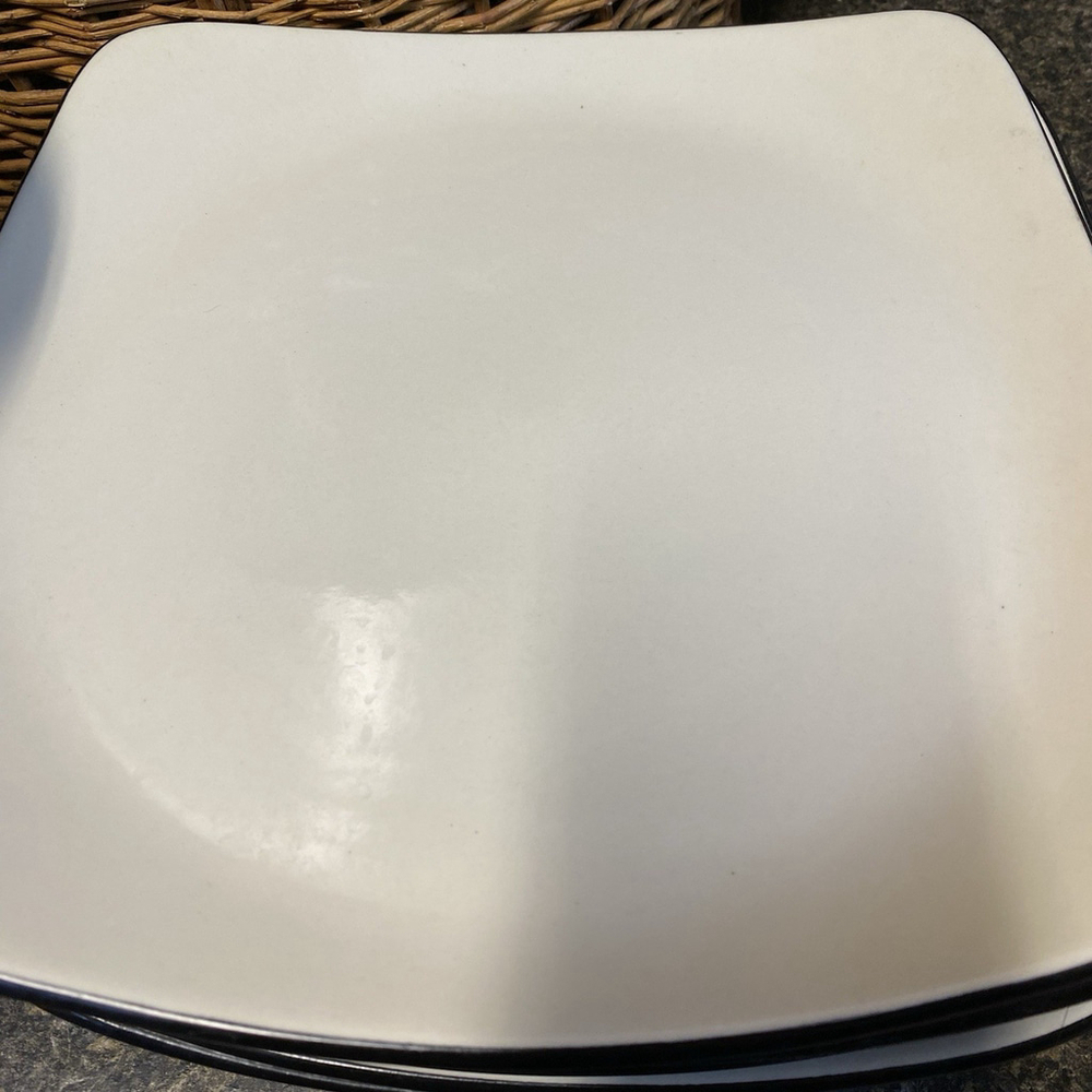 Corelle Hearthstone Indigo White Square Stoneware Dinner Plates Set of 4